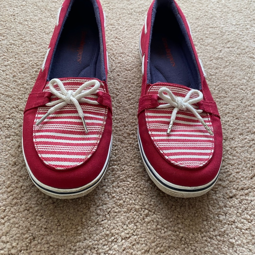 Grasshopper boating sneakers. These are cute and the colors are great.